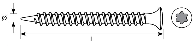Rysunek techniczny wkręta WDB